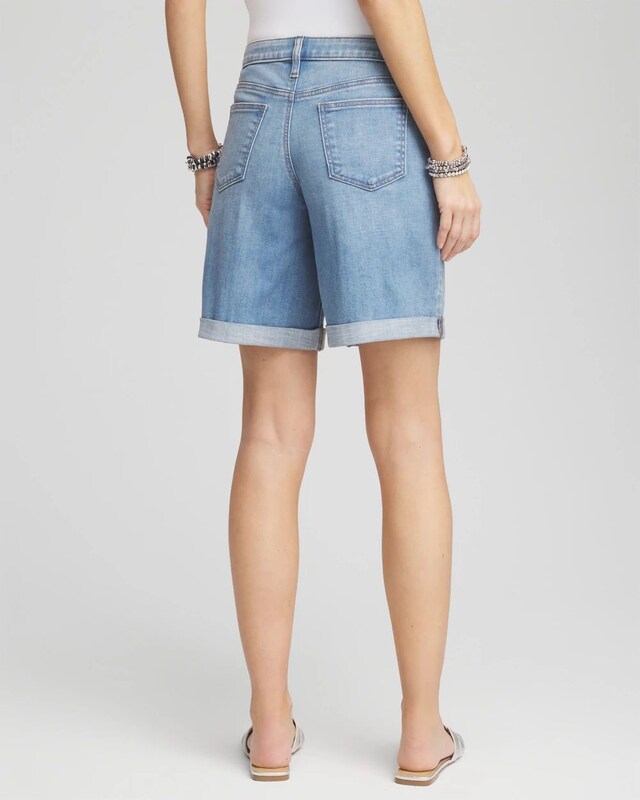 Girlfriend Cuffed Swing Denim Shorts - image 3